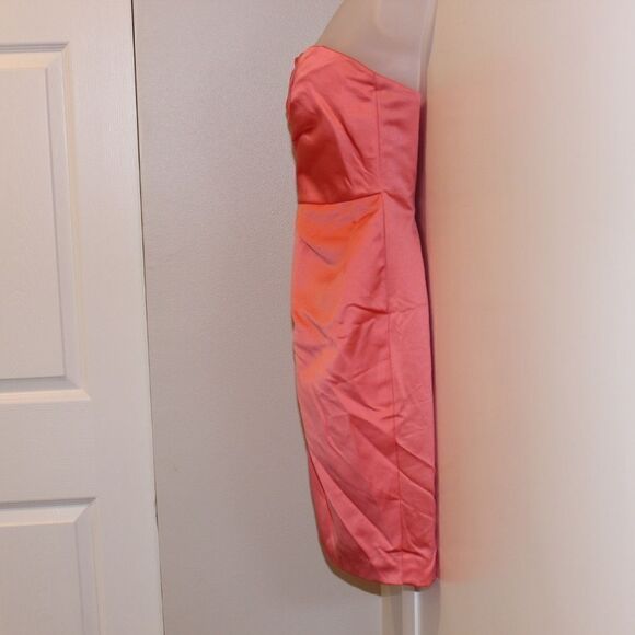 David's Bridal  Silk Orange Strapless Mini Dress Women Size 2 - Picture 5 of 10